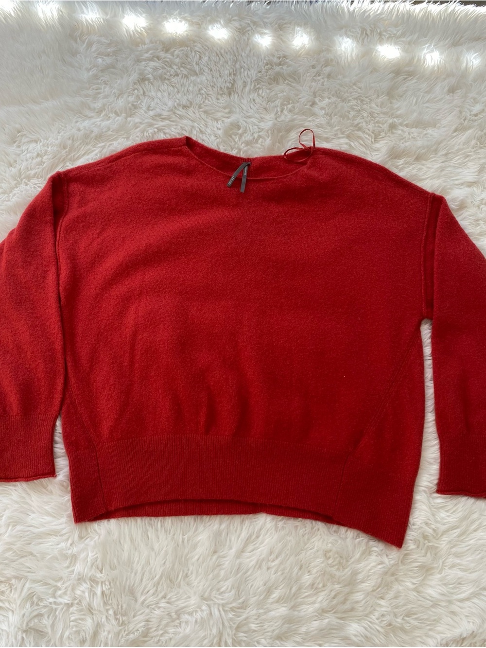 Anthropologie Vibrant Red Crewneck Sweater